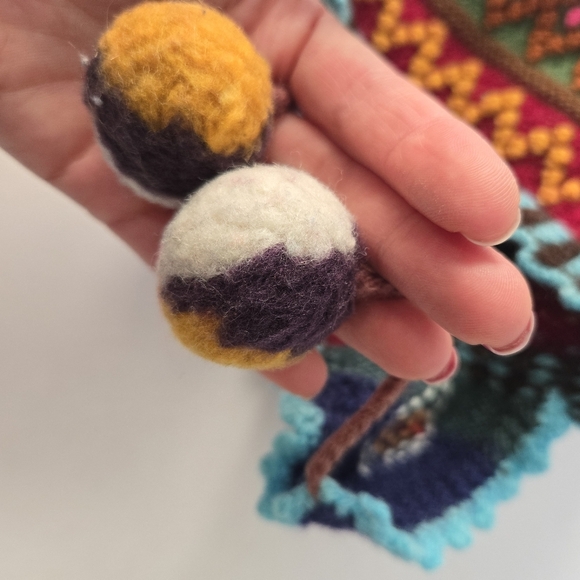 Alpaca wool peruvian chullo winter hand knitted hat for kids size 2T to 4T - Picture 3 of 5